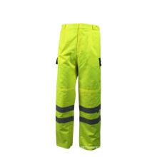 Fluorescent Anti-static Cotton Pants with Reflective Tapes for Road Work